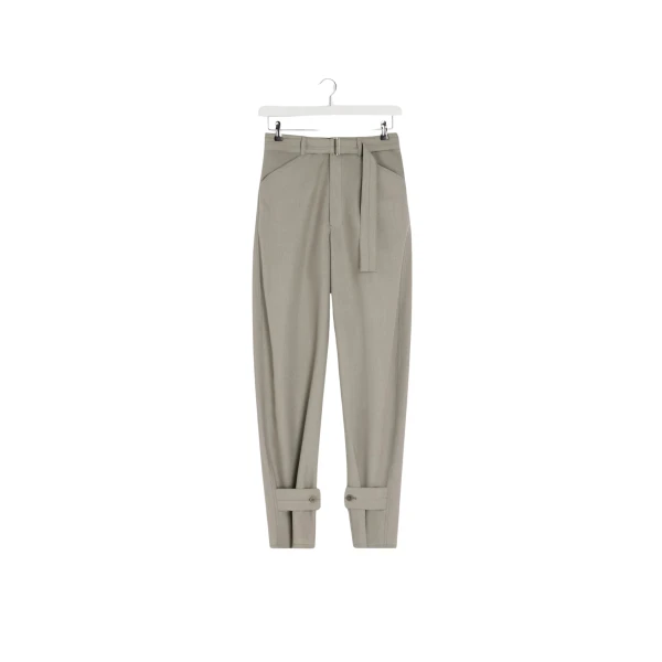 Lemaire Curved Tailored Pants in Polywool - Pants - Parisian Minimalist Luxury at Luxury Shoes 