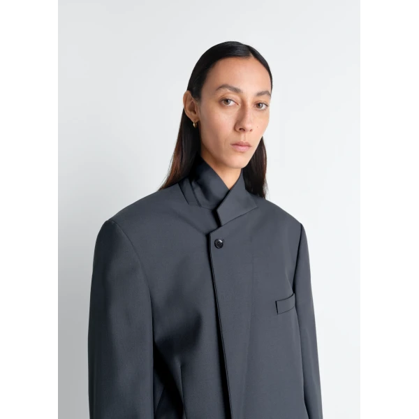 Lemaire Double Breasted Tailored Jacket in Polywool, view 6