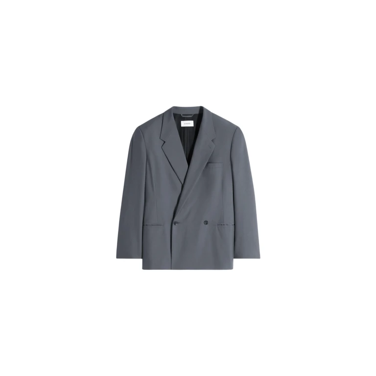 Lemaire Double Breasted Tailored Jacket in Polywool - Jackets - Parisian Minimalist Luxury at Luxury Shoes 