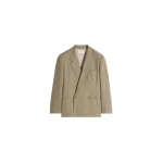 Lemaire Double Breasted Tailored Jacket in Tropical Polywool - Jackets - Parisian Minimalist Luxury at Luxury Shoes 