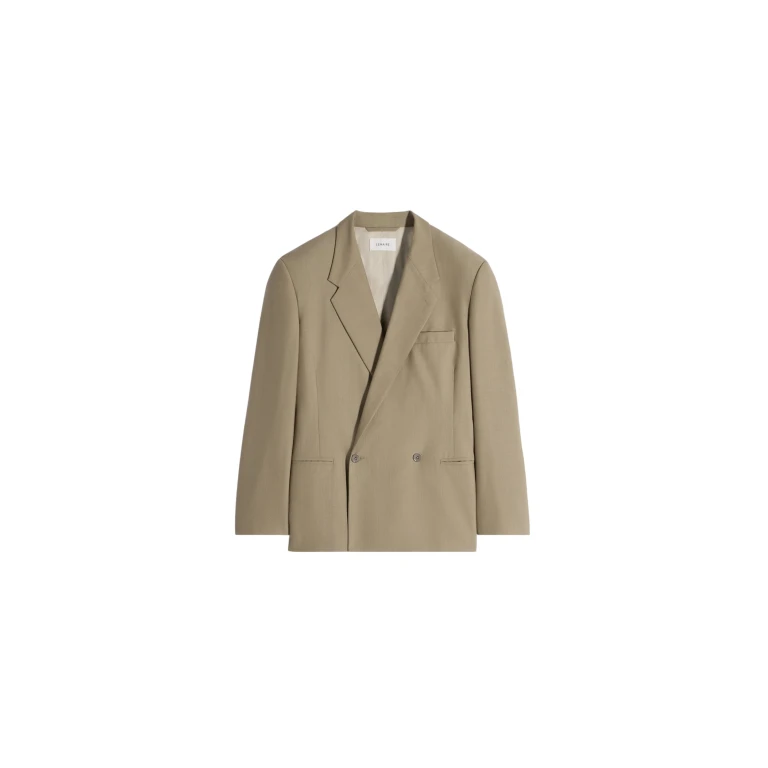 Lemaire Double Breasted Tailored Jacket in Tropical Polywool - Jackets - Parisian Minimalist Luxury at Luxury Shoes 