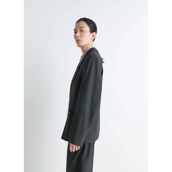 Lemaire Double-breasted Tailored Jacket in Polywool - Jackets - Parisian Minimalist Luxury at Luxury Shoes 