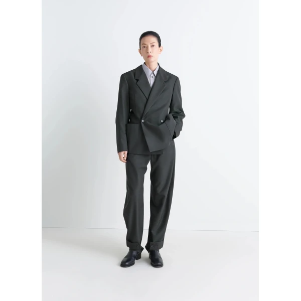 Lemaire Double-breasted Tailored Jacket in Polywool - Jackets - Parisian Minimalist Luxury at Luxury Shoes 