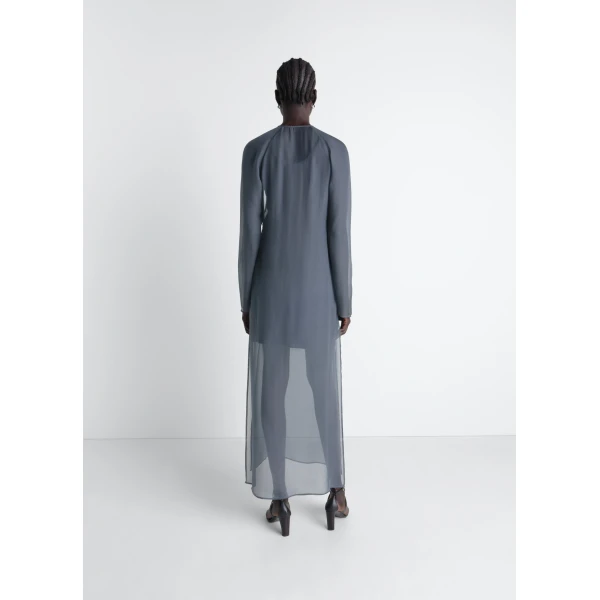 Lemaire Dress with Slits in Transparent Cupro - Dresses - Parisian Minimalist Luxury at Luxury Shoes 