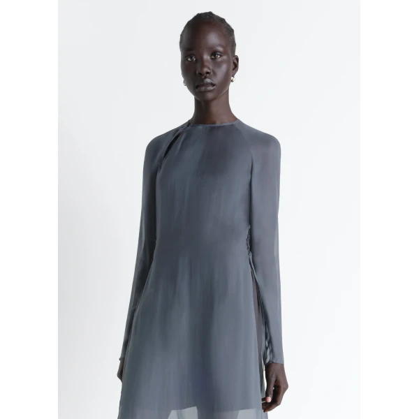 Lemaire Dress with Slits in Transparent Cupro - Dresses - Parisian Minimalist Luxury at Luxury Shoes 