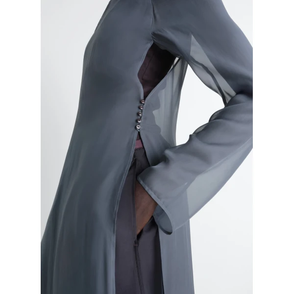 Lemaire Dress with Slits in Transparent Cupro - Dresses - Parisian Minimalist Luxury at Luxury Shoes 
