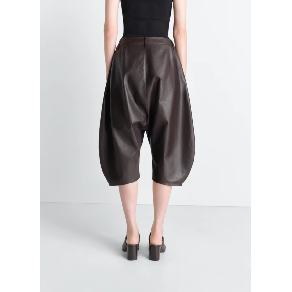 Lemaire Dropped Crotch Leather Bermudas - Shorts - Parisian Minimalist Luxury at Luxury Shoes 