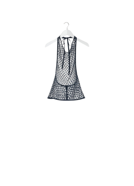 Lemaire Fishnet Halter Top in Lace Veil - Tops - Parisian Minimalist Luxury at Luxury Shoes 