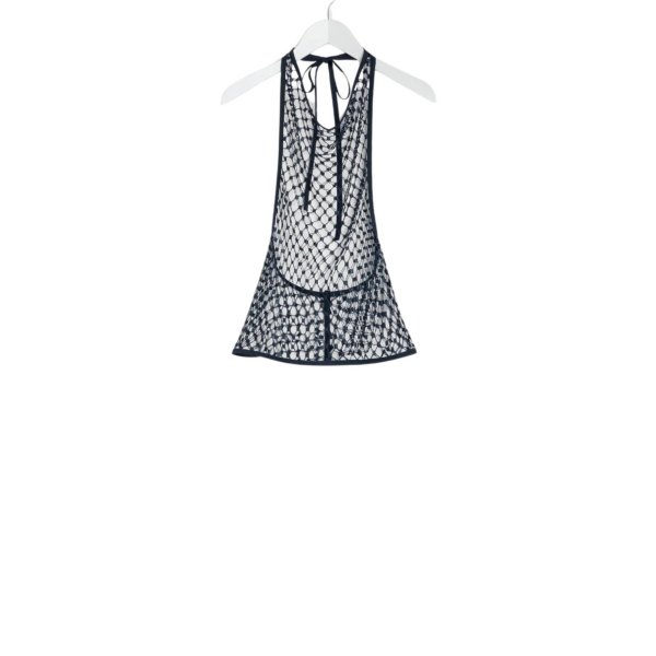 Lemaire Fishnet Halter Top in Lace Veil - Tops - Parisian Minimalist Luxury at Luxury Shoes 