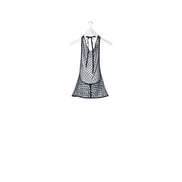 Lemaire Fishnet Halter Top in Lace Veil - Tops - Parisian Minimalist Luxury at Luxury Shoes 