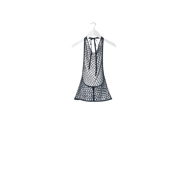 Lemaire Fishnet Halter Top in Lace Veil - Tops - Parisian Minimalist Luxury at Luxury Shoes 