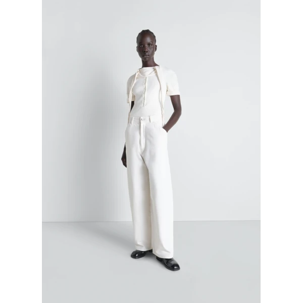 Lemaire Fitted Henley in Jersey - Tops - Parisian Minimalist Luxury at Luxury Shoes 