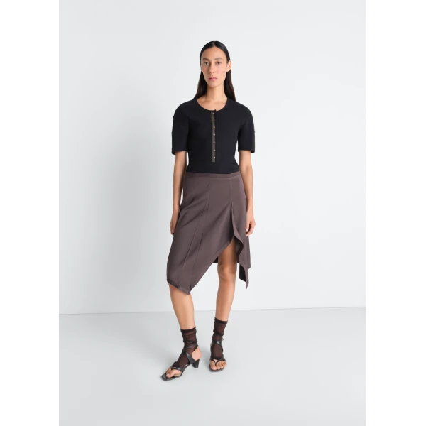 Lemaire Fitted Henley in Jersey - Tops - Parisian Minimalist Luxury at Luxury Shoes 