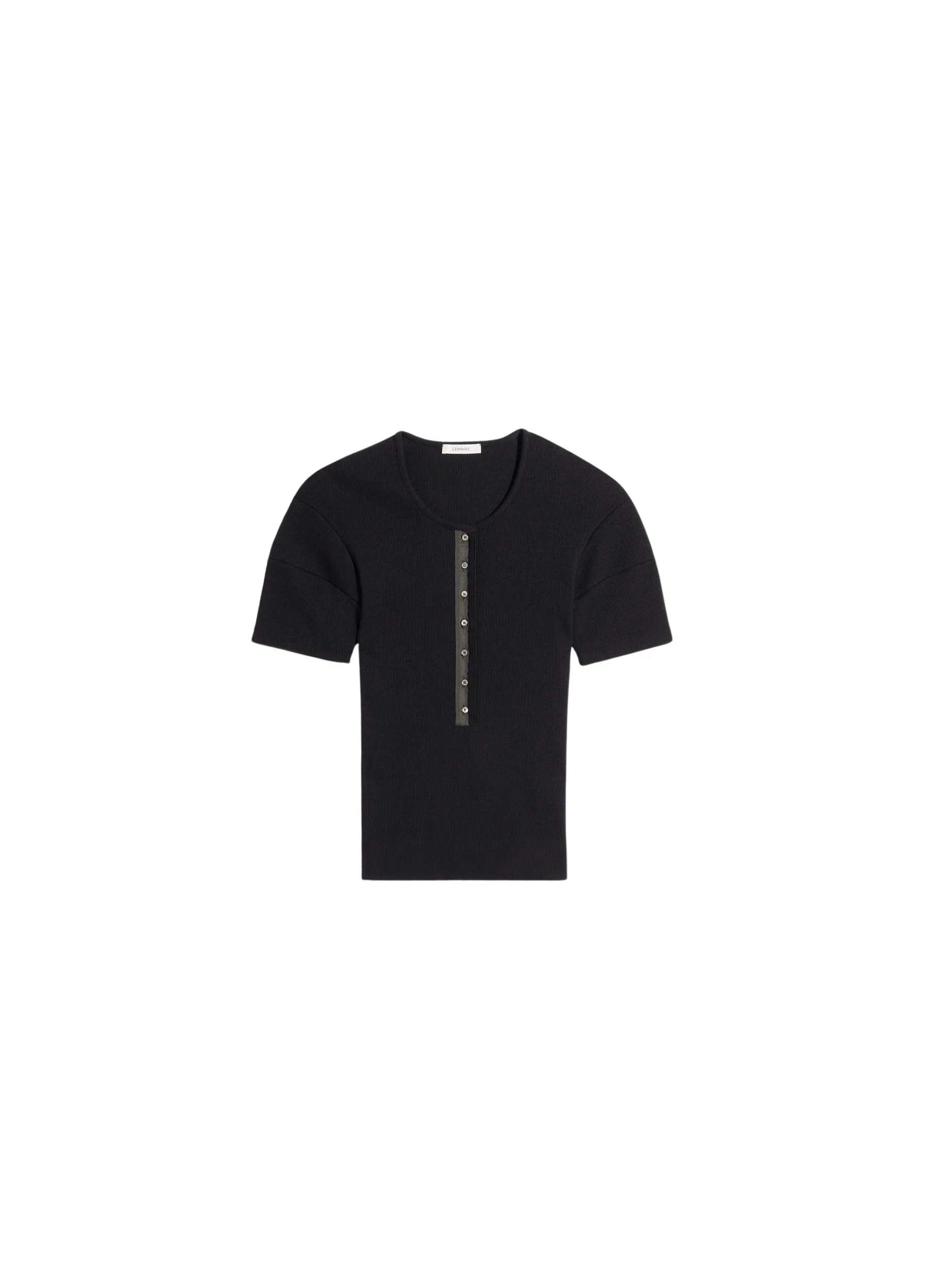Lemaire-Fitted-Henley-in-Jersey-coveti90391_nobg Lemaire Fitted Henley in Jersey - Tops - Parisian Minimalist Luxury at Luxury Shoes