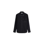Lemaire Fitted Shirt with Studs in Crepe Cotton - Tops - Parisian Minimalist Luxury at Luxury Shoes 