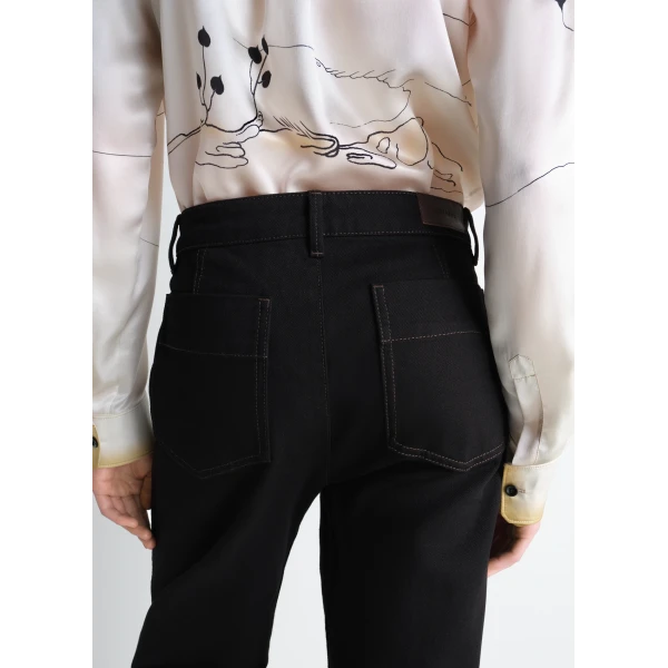 Lemaire Five Pockets Twisted Pants in Denim - Pants - Parisian Minimalist Luxury at Luxury Shoes 