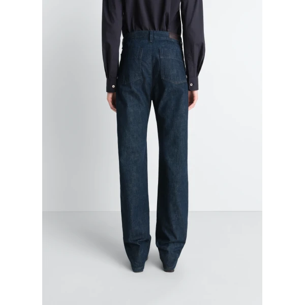 Lemaire Five Pockets Twisted Pants in Denim - Pants - Parisian Minimalist Luxury at Luxury Shoes 