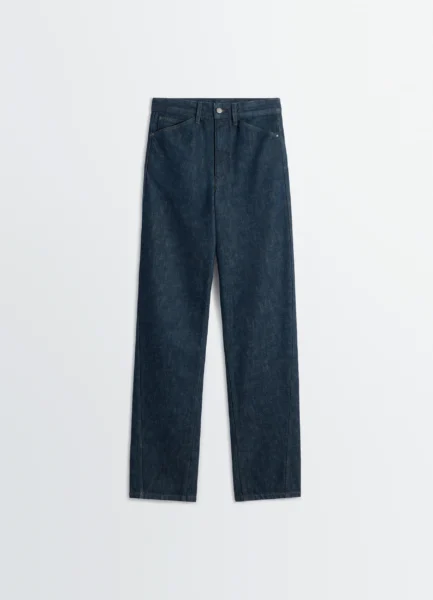 Lemaire Five Pockets Twisted Pants in Denim - Pants - Parisian Minimalist Luxury at Luxury Shoes 