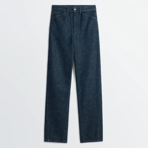 Lemaire Five Pockets Twisted Pants in Denim - Pants - Parisian Minimalist Luxury at Luxury Shoes 