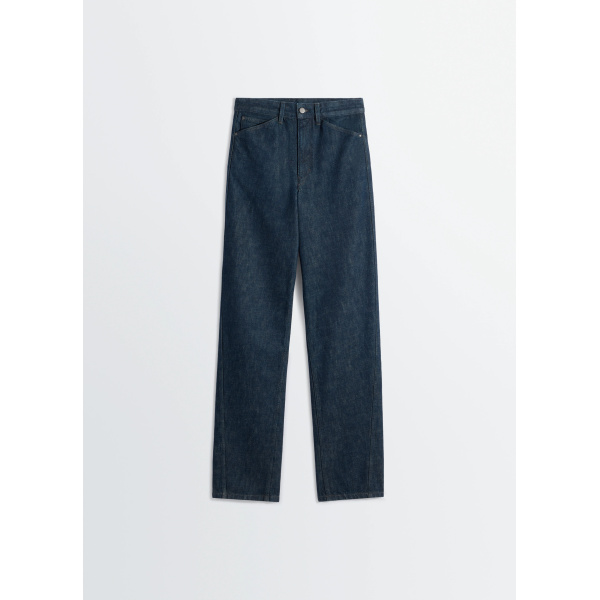 Lemaire Five Pockets Twisted Pants in Denim - Pants - Parisian Minimalist Luxury at Luxury Shoes 
