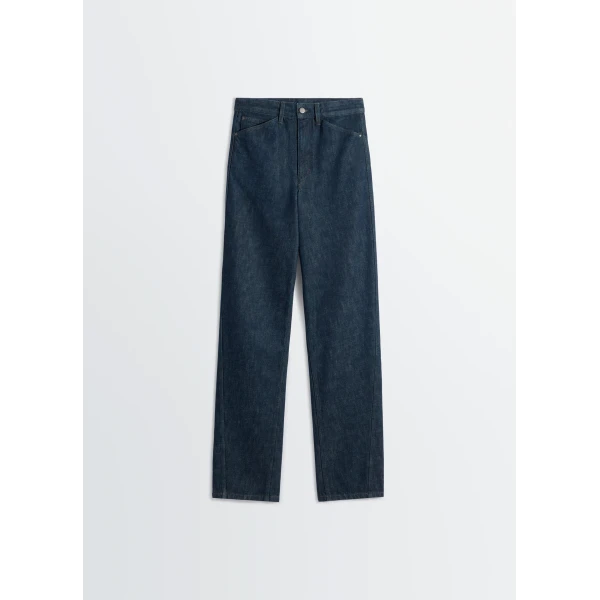 Lemaire Five Pockets Twisted Pants in Denim - Pants - Parisian Minimalist Luxury at Luxury Shoes 