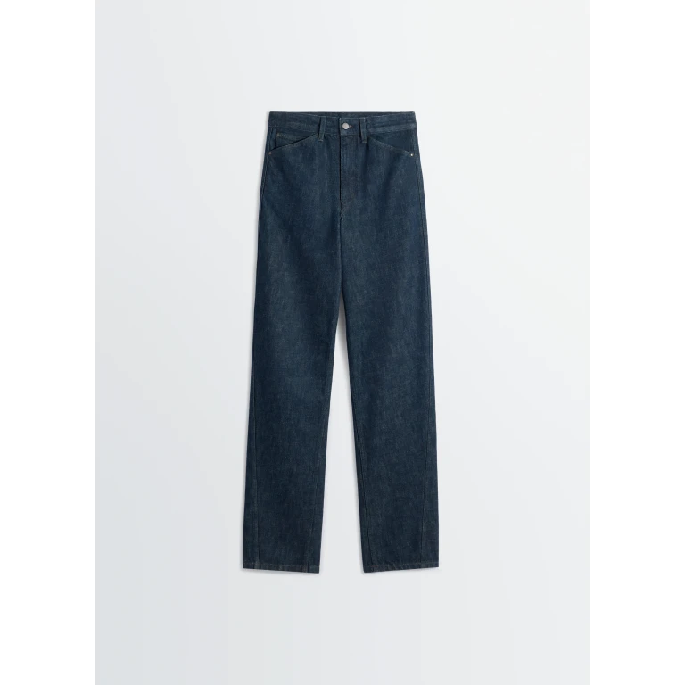 Lemaire Five Pockets Twisted Pants in Denim - Pants - Parisian Minimalist Luxury at Luxury Shoes 