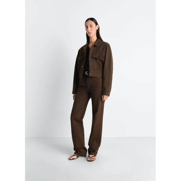 Lemaire Five Pockets Twisted Pants in Dyed Heavy Broken Twill - Pants - Parisian Minimalist Luxury at Luxury Shoes 