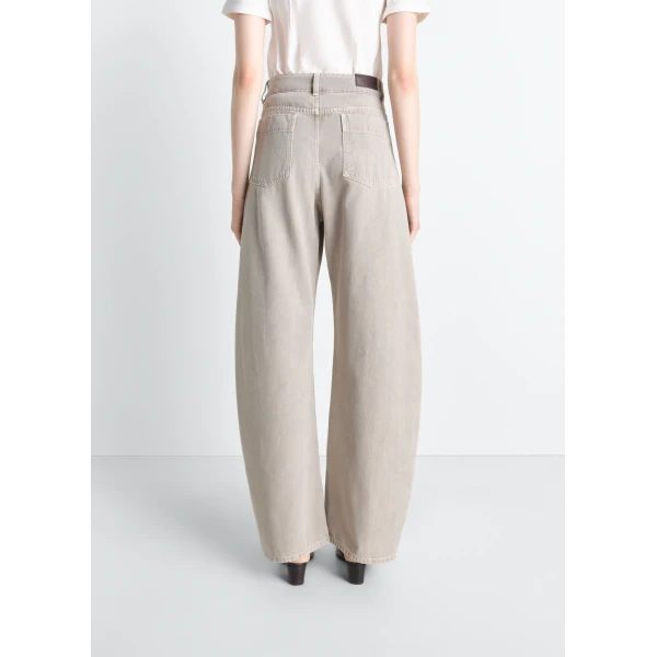 Lemaire High Waisted Curved Pants in Broken Twill - Pants - Parisian Minimalist Luxury at Luxury Shoes 
