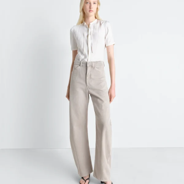 Lemaire High Waisted Curved Pants in Broken Twill, view 3