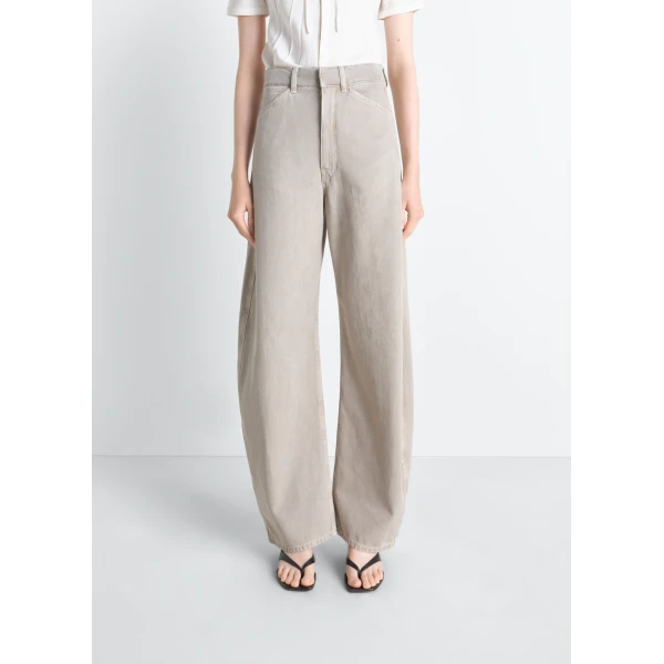 Lemaire High Waisted Curved Pants in Broken Twill - Pants - Parisian Minimalist Luxury at Luxury Shoes 
