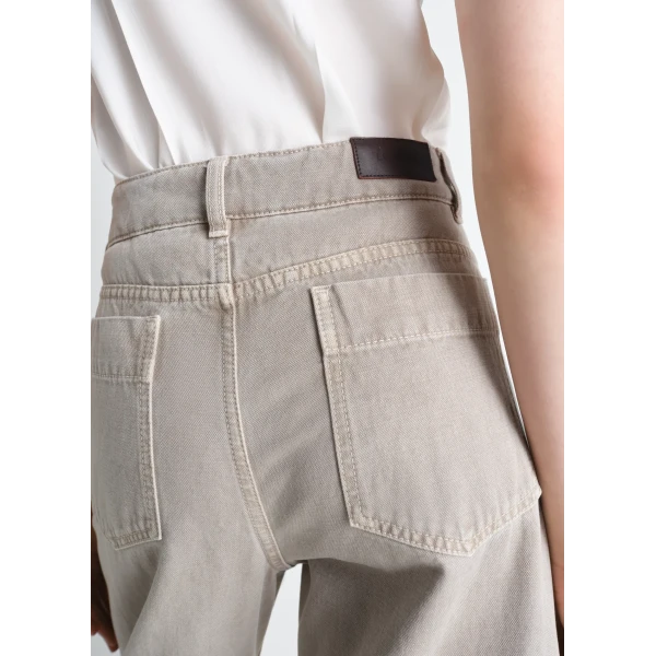 Lemaire High Waisted Curved Pants in Broken Twill - Pants - Parisian Minimalist Luxury at Luxury Shoes 