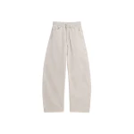 Lemaire High Waisted Curved Pants in Broken Twill - Pants - Parisian Minimalist Luxury at Luxury Shoes 