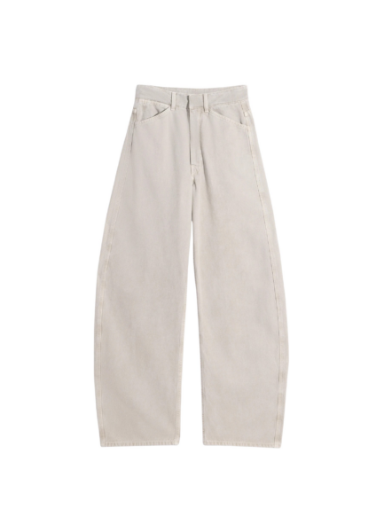 Lemaire High Waisted Curved Pants in Broken Twill - Pants - Parisian Minimalist Luxury at Luxury Shoes 