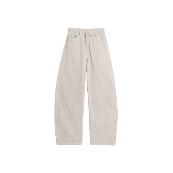 Lemaire High Waisted Curved Pants in Broken Twill - Pants - Parisian Minimalist Luxury at Luxury Shoes 