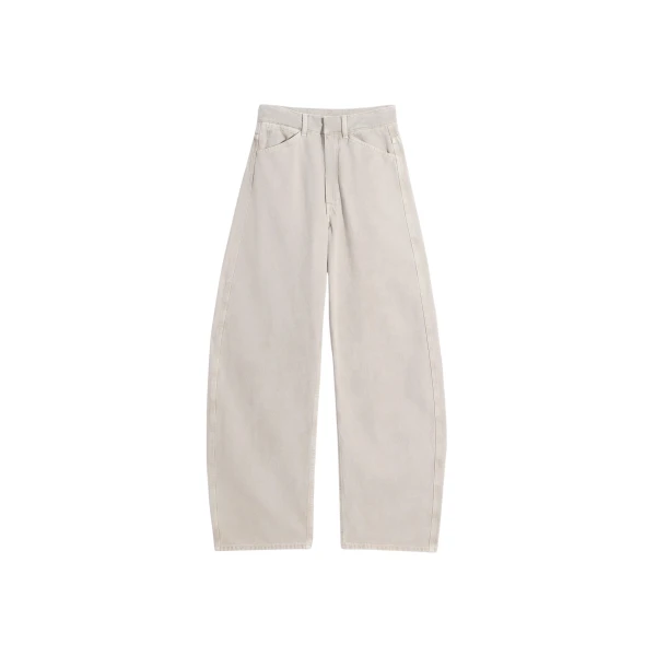 Lemaire High Waisted Curved Pants in Broken Twill - Pants - Parisian Minimalist Luxury at Luxury Shoes 