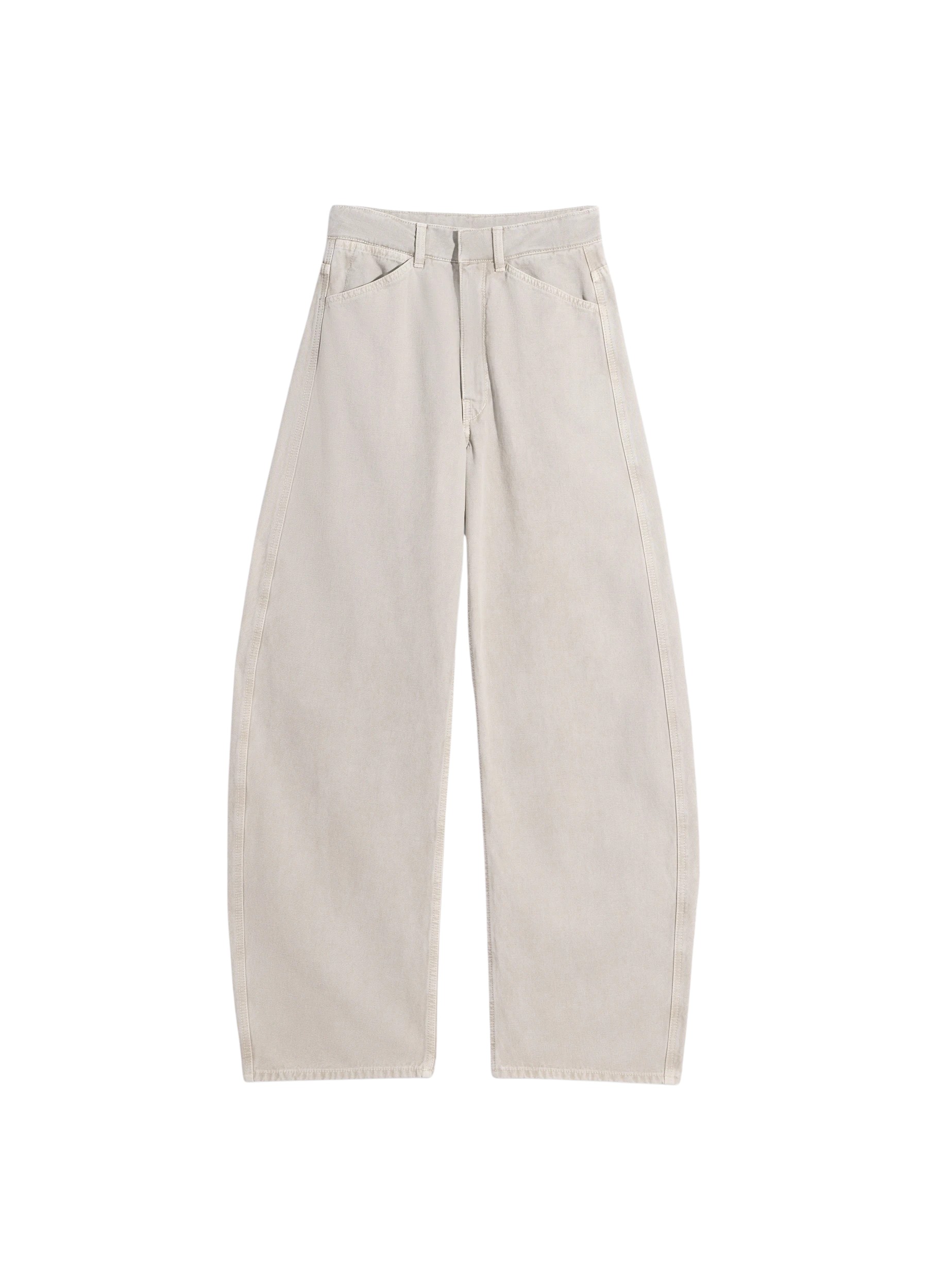 Lemaire High Waisted Curved Pants in Broken Twill - Pants - Parisian Minimalist Luxury at Luxury Shoes 