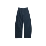 Lemaire High Waisted Curved Pants in Denim - Pants - Parisian Minimalist Luxury at Luxury Shoes 
