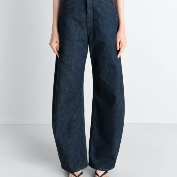 Lemaire High Waisted Curved Pants in Denim, view 4