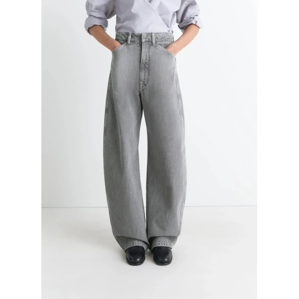 Lemaire High Waisted Curved Pants in Denim, view 3