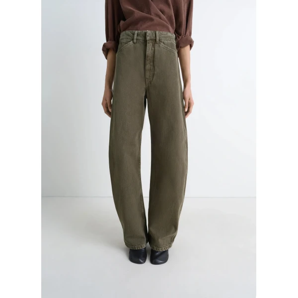 Lemaire High Waisted Curved Pants in Denim, view 3