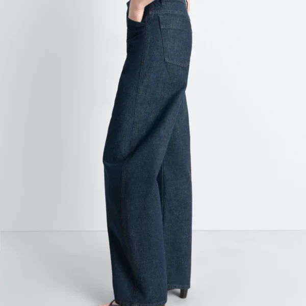 Lemaire High Waisted Curved Pants in Denim, view 5