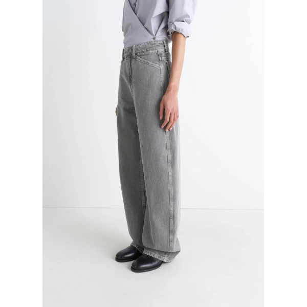 Lemaire High Waisted Curved Pants in Denim, view 4