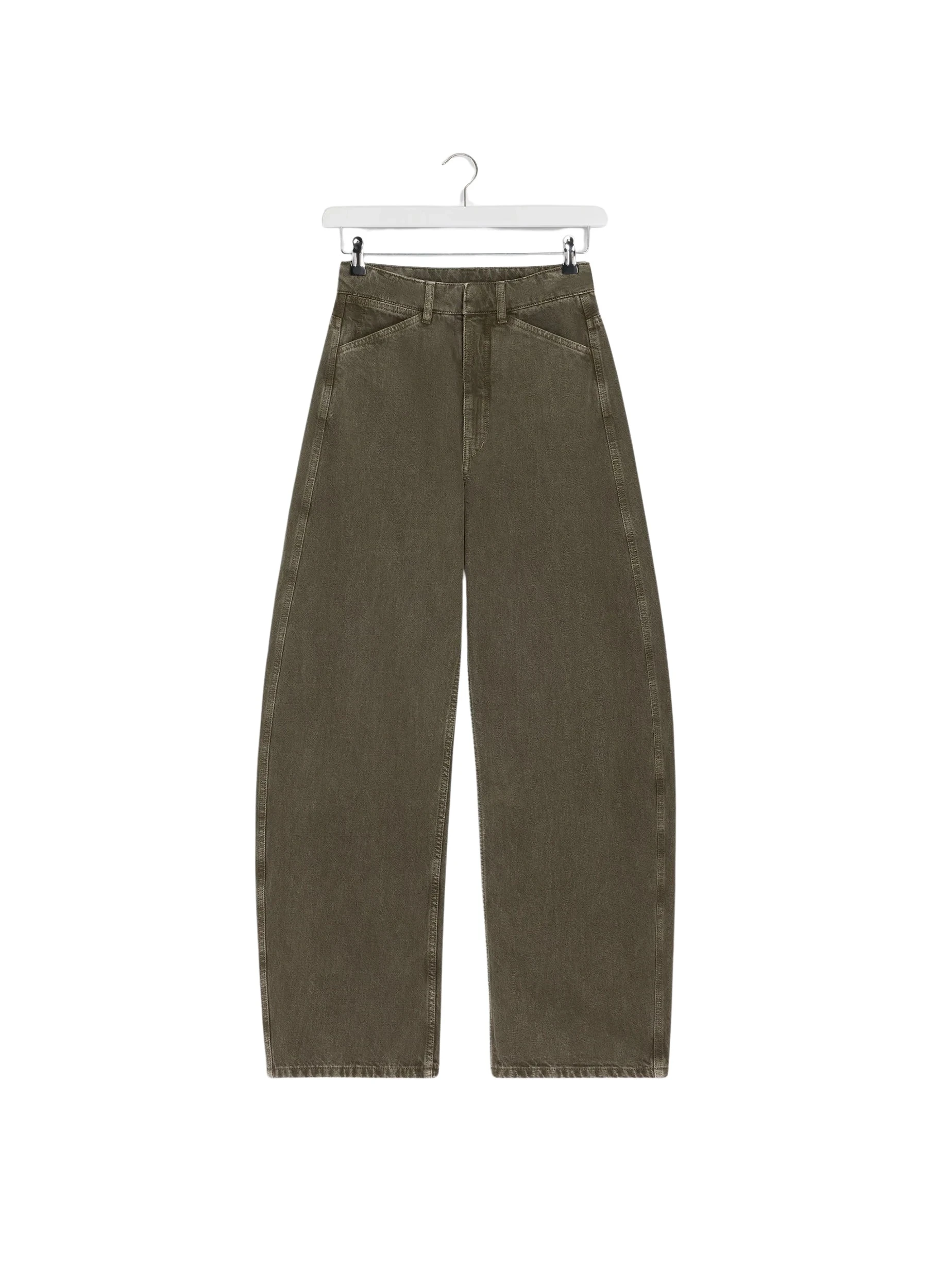 Lemaire High Waisted Curved Pants in Denim
