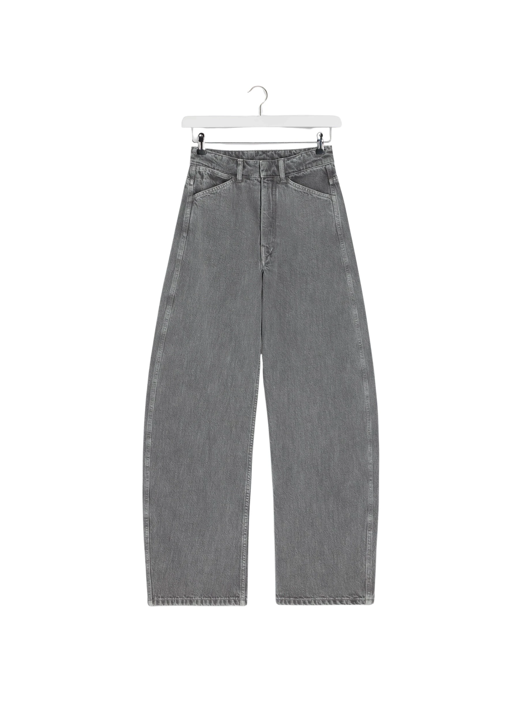 Lemaire High Waisted Curved Pants in Denim