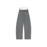 Lemaire High Waisted Curved Pants in Denim - Pants - Parisian Minimalist Luxury at Luxury Shoes 