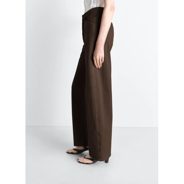 Lemaire High Waisted Curved Pants in Dyed Heavy Broken Twill - Pants - Parisian Minimalist Luxury at Luxury Shoes 