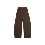 Lemaire High Waisted Curved Pants in Dyed Heavy Broken Twill - Pants - Parisian Minimalist Luxury at Luxury Shoes 