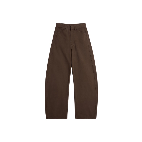 Lemaire High Waisted Curved Pants in Dyed Heavy Broken Twill - Pants - Parisian Minimalist Luxury at Luxury Shoes 