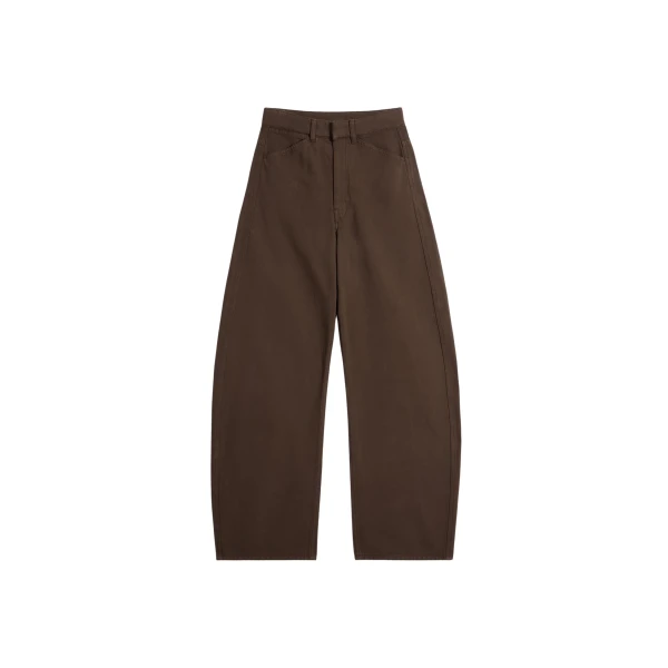 Lemaire High Waisted Curved Pants in Dyed Heavy Broken Twill - Pants - Parisian Minimalist Luxury at Luxury Shoes 