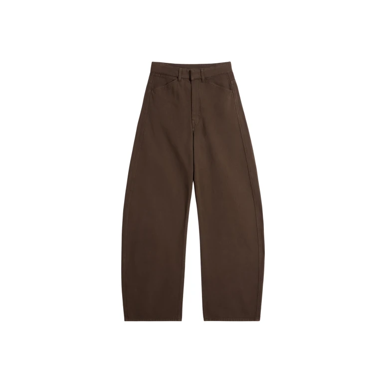 Lemaire High Waisted Curved Pants in Dyed Heavy Broken Twill - Pants - Parisian Minimalist Luxury at Luxury Shoes 
